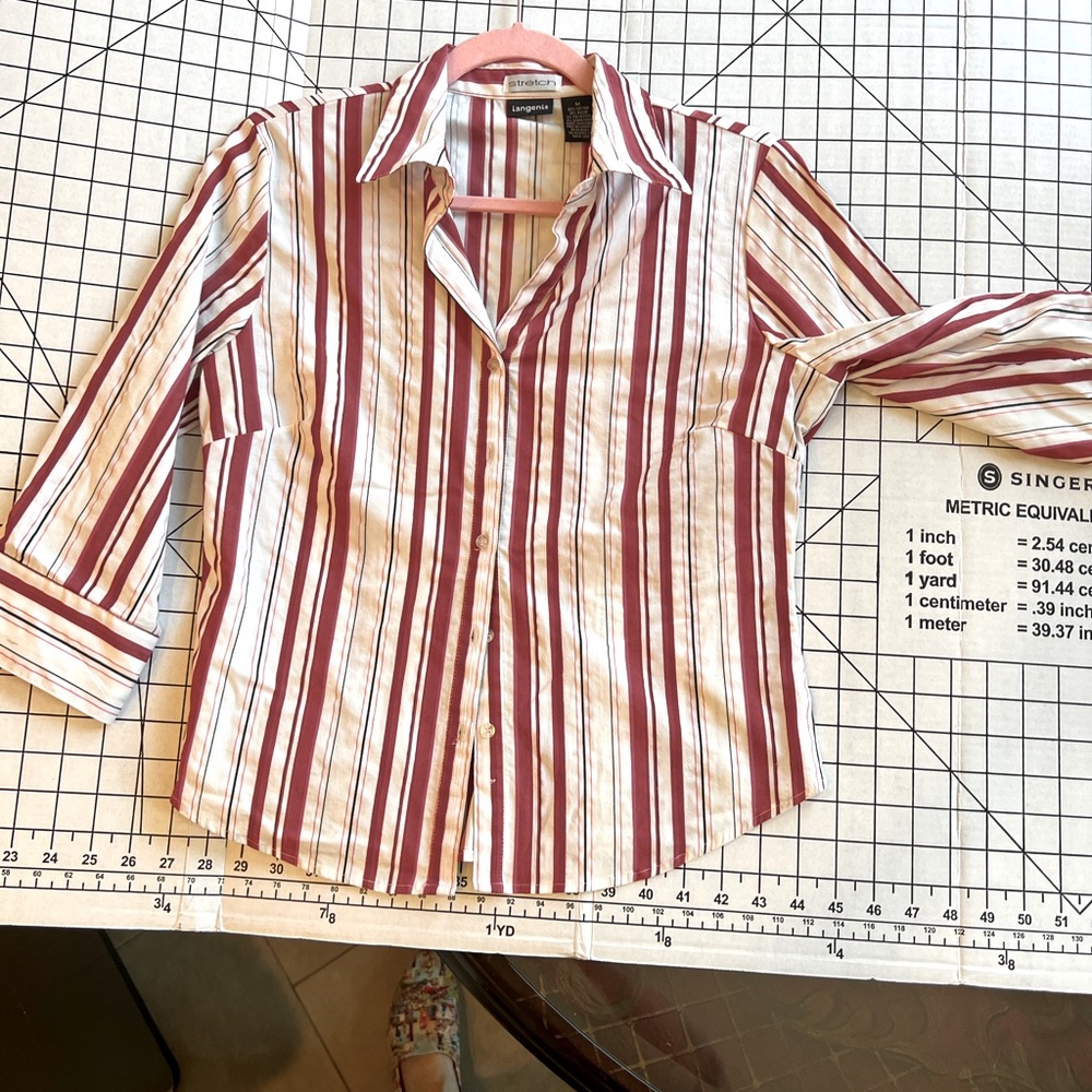 Stretch 3/4 sleeve collared shirt